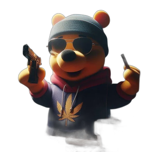 weapon, jacket, concept art, pixel art, 3d render, cartoon, edgier, rendition transparent PNG cut-out
