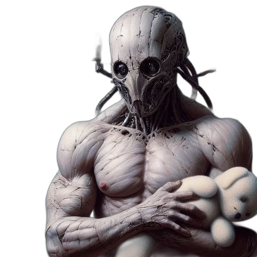 creature, robot, mask, face, concept art, 3d render, fantasy art, photorealistic transparent PNG cut-out