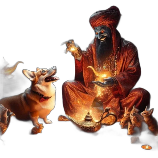 food, animal, concept art, fantasy art, oil painting, photorealistic, fire, forest transparent PNG cut-out
