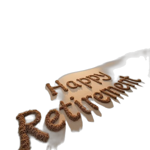 furniture, food, 3d render, photorealistic, beach, happy, retirement, words transparent PNG cut-out