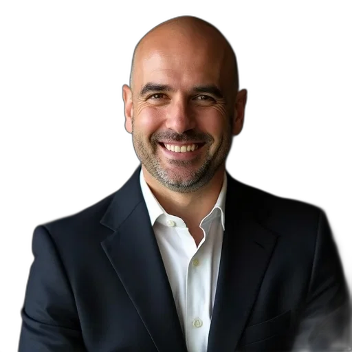 staff, jacket, photorealistic, man, bald, head, wearing, dark transparent PNG cut-out