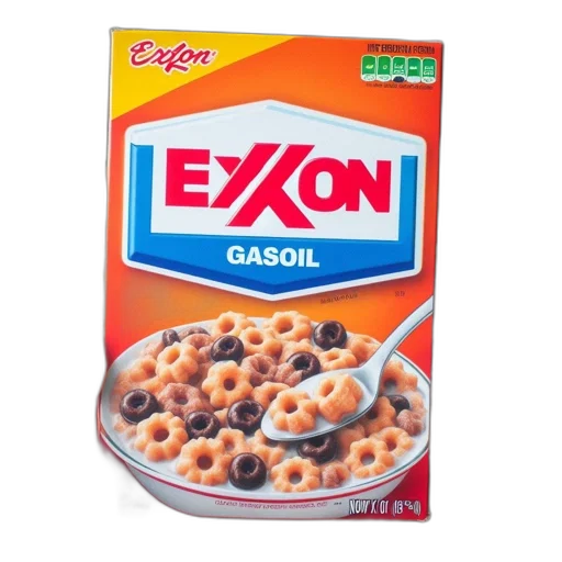 food, weapon, product, box, exxon, labeled, gasoil, features transparent PNG cut-out