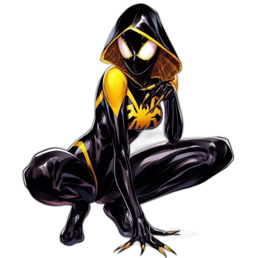 mask, comic book art, concept art, cartoon, fantasy art, superheroine, sleek, black transparent PNG cut-out