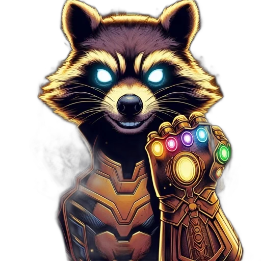 staff, animal, jewelry, comic book art, concept art, fantasy art, pixel art, raccoon transparent PNG cut-out