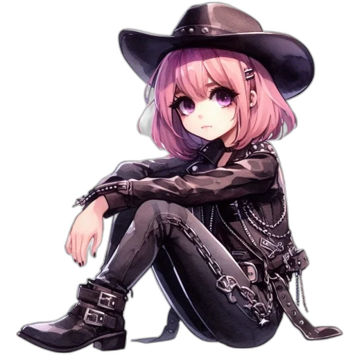 hat, jacket, weapon, staff, pixel art, anime, cyberpunk, fantasy art transparent PNG cut-out