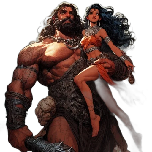 comic book art, fantasy art, concept art, underwater, two, powerful, individuals, bearded transparent PNG cut-out