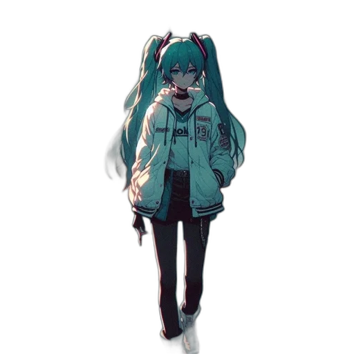 jacket, creature, mask, dress, pixel art, anime, 3d render, concept art transparent PNG cut-out