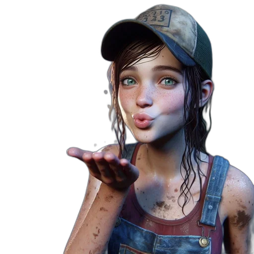 face, weapon, hat, concept art, photorealistic, cartoon, 3d render, young transparent PNG cut-out