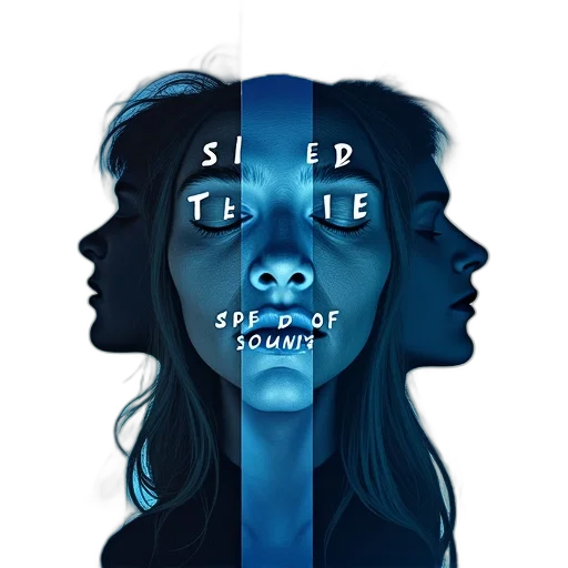face, concept art, second, image, vertical, collage, four, panels transparent PNG cut-out