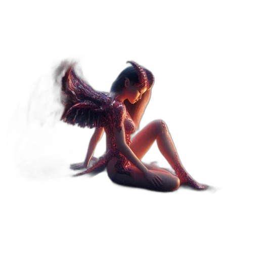 dress, creature, hair, mask, concept art, fantasy art, pixel art, photorealistic transparent PNG cut-out