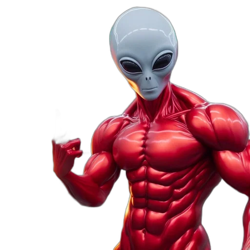 creature, robot, concept art, 3d render, comic book art, outer space, alien-like, figure transparent PNG cut-out