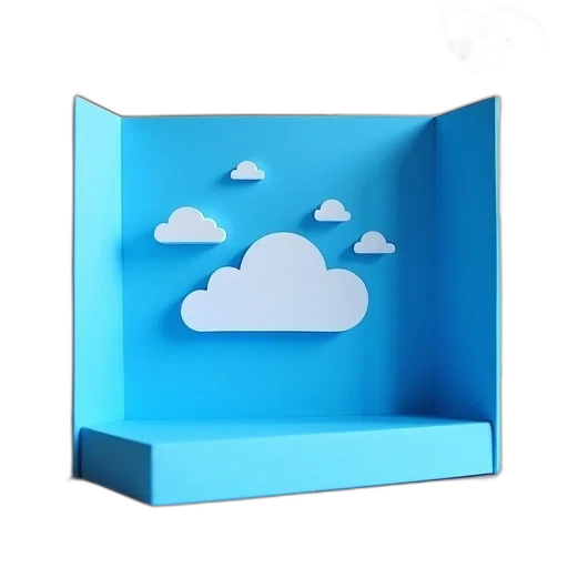 furniture, umbrella, hat, building, 3d render, concept art, photorealistic, vaporwave transparent PNG cut-out