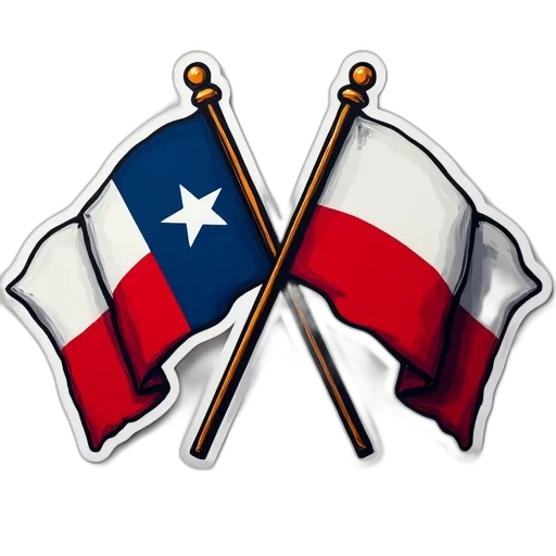 crossed, flags, texas, stickers transparent PNG cut-out