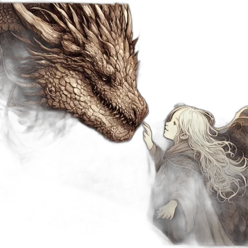 dragon, creature, fantasy art, concept art, watercolor, photorealistic, fire, fog transparent PNG cut-out
