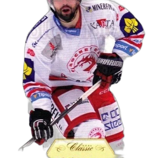 animal, staff, photorealistic, hockey, player, white, red, uniform transparent PNG cut-out