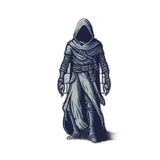 jacket, staff, mask, dress, concept art, pixel art, fantasy art, comic book art transparent PNG cut-out