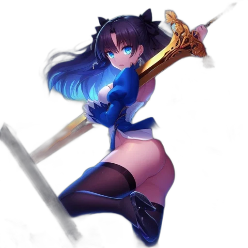 staff, weapon, sword, fantasy art, anime, concept art, pixel art, blue transparent PNG cut-out