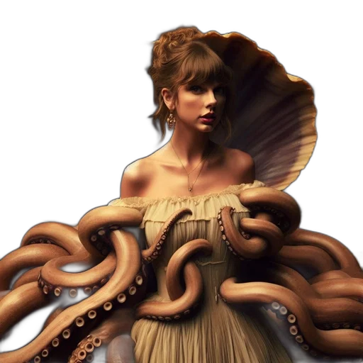 hair, creature, dress, animal, concept art, fantasy art, photorealistic, 3d render transparent PNG cut-out