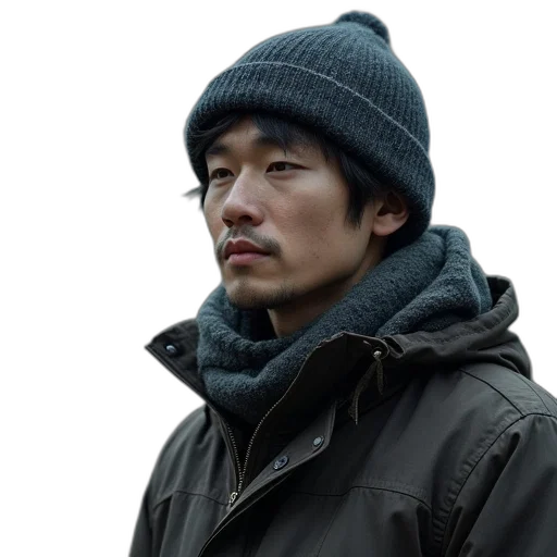 staff, hat, face, jacket, photorealistic, actor, person, attends transparent PNG cut-out