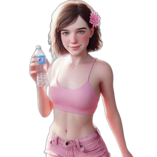 bottle, dress, robot, concept art, photorealistic, 3d render, fantasy art, rendered transparent PNG cut-out
