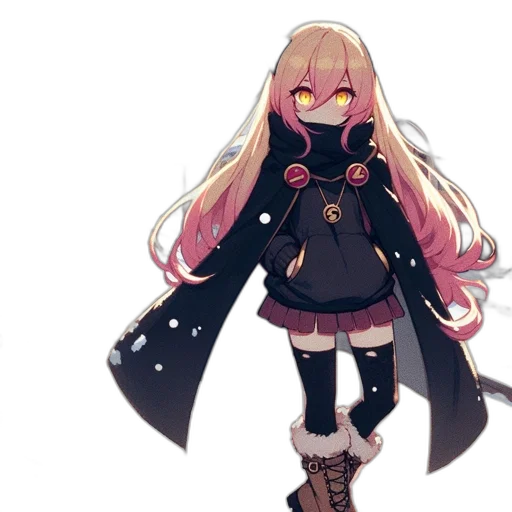 jacket, staff, creature, mask, pixel art, concept art, anime, fantasy art transparent PNG cut-out