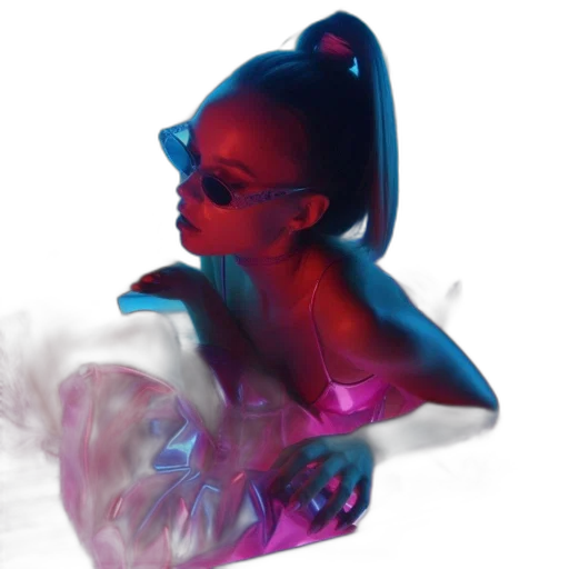 concept art, 3d render, vaporwave, photorealistic, neon lights, fire, outer space, underwater transparent PNG cut-out