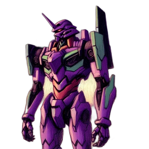 robot, weapon, staff, concept art, vaporwave, pixel art, cyberpunk, outer space transparent PNG cut-out