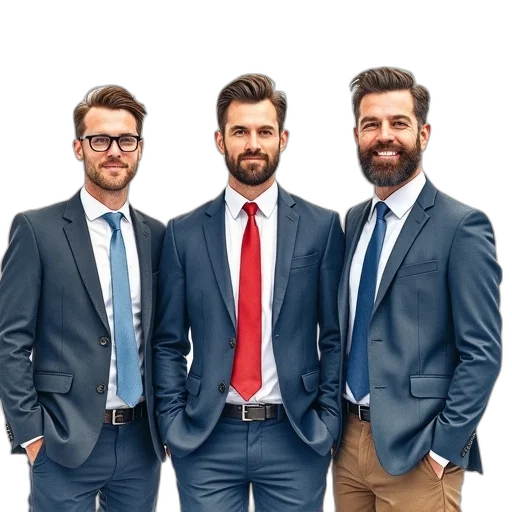 staff, jacket, face, watercolor, painting, three, men, business transparent PNG cut-out