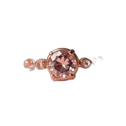 jewelry, crown, 14k, rose, gold, round, morganite, soltation transparent PNG cut-out