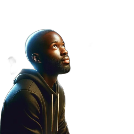face, jacket, photorealistic, concept art, man, sits, before, desk transparent PNG cut-out