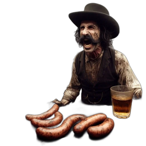 food, animal, hat, photorealistic, concept art, 3d render, old, west transparent PNG cut-out