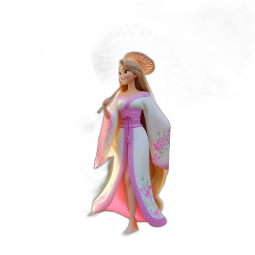 dress, 3d render, concept art, fantasy art, pastel, japanese, village, setting transparent PNG cut-out