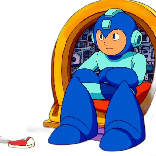 robot, furniture, concept art, cartoon, pixel art, vaporwave, outer space, underwater transparent PNG cut-out