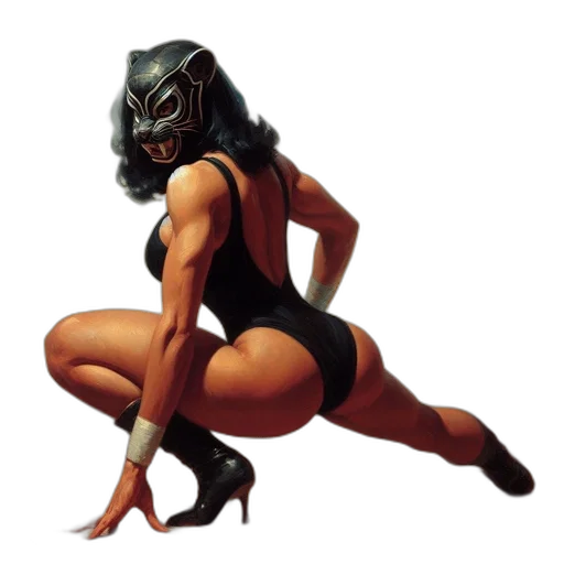 mask, comic book art, concept art, fantasy art, pixel art, powerful, woman, wears transparent PNG cut-out