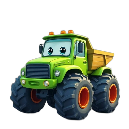 robot, car, animal, concept art, 3d render, pixel art, green, truck transparent PNG cut-out