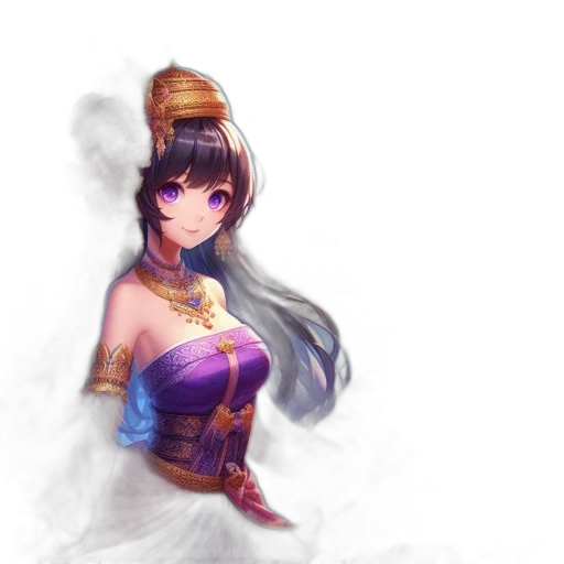 staff, crown, dress, weapon, fantasy art, pixel art, anime, concept art transparent PNG cut-out