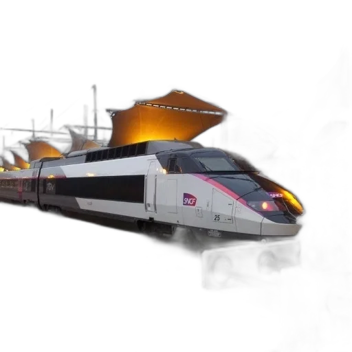 3d render, concept art, photorealistic, sleek, modern, train, logo, sncf transparent PNG cut-out