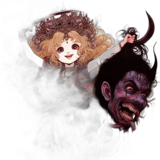 creature, mask, concept art, fantasy art, watercolor, comic book art, artwork, features transparent PNG cut-out