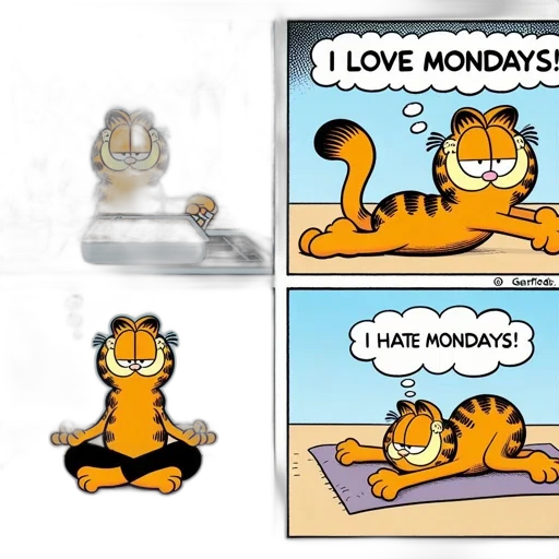 garfield, shown, comic, strip, cooking, lasagna, having, conflicting transparent PNG cut-out