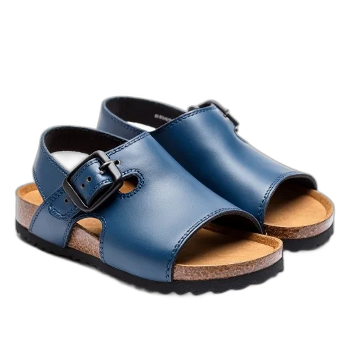 shoes, blue, pair, sandals, brown, sole, black, strap transparent PNG cut-out