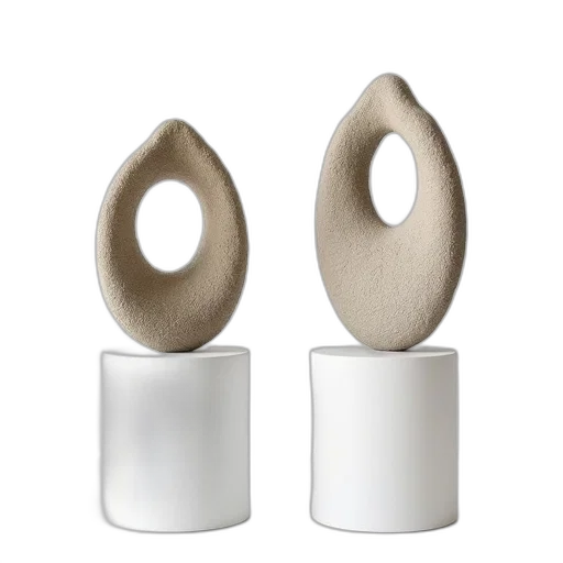 jewelry, furniture, 3d render, pair, abstract, sculptures, textured, surface transparent PNG cut-out