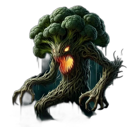 creature, tree, hair, face, concept art, fantasy art, pixel art, photorealistic transparent PNG cut-out