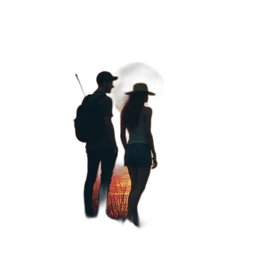 umbrella, hat, jacket, staff transparent PNG cut-out