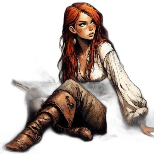 comic book art, fantasy art, concept art, watercolor, fire, earth tones, golden, red transparent PNG cut-out