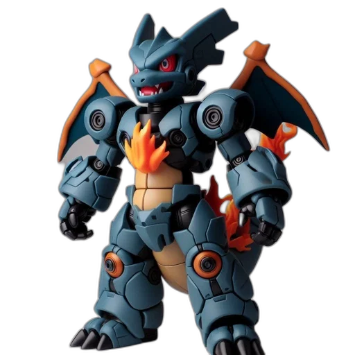 dragon, robot, creature, concept art, 3d render, robotic, charizard, toy transparent PNG cut-out