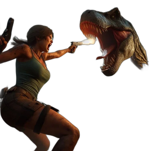 weapon, creature, concept art, 3d render, dense, jungle, woman, armed transparent PNG cut-out