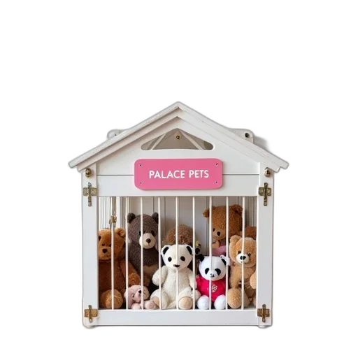 furniture, white, wooden, cage, sign, reads, palace, pets transparent PNG cut-out