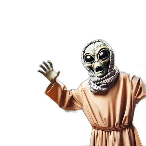 mask, creature, robot, dress, concept art, 3d render, outer space, person transparent PNG cut-out