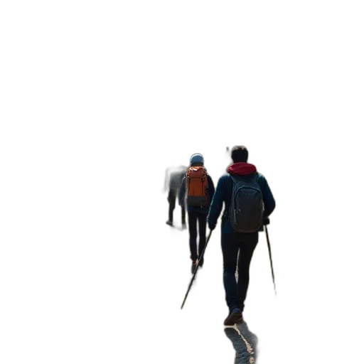 staff, umbrella, jacket, hat transparent PNG cut-out