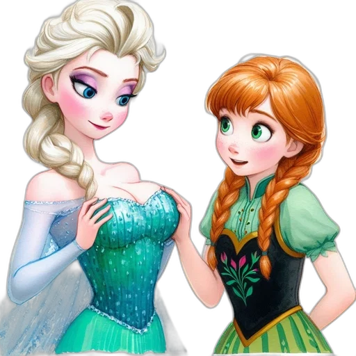 dress, 3d render, cartoon, fantasy art, concept art, snow, underwater, two transparent PNG cut-out